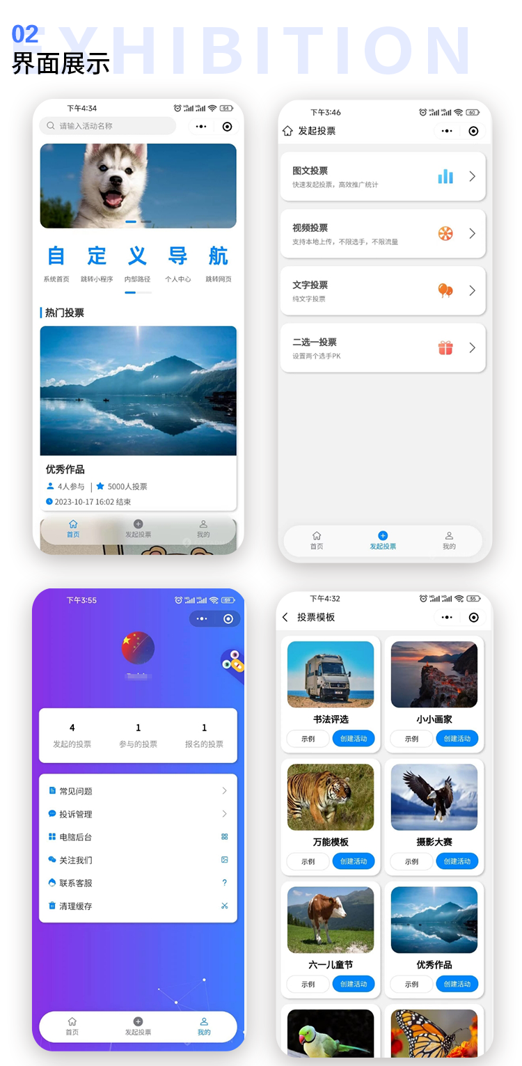 多功能强大的投票系统 功能众多 小程序、公众号